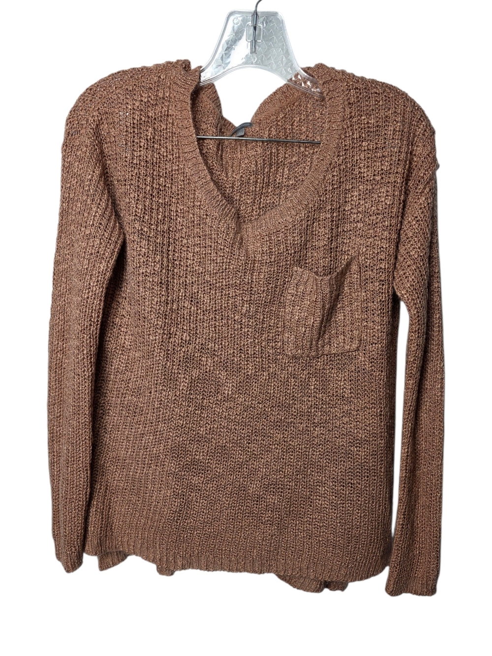 Charlotte Russe Chunky Knit V-Neck Sweater in Taupe